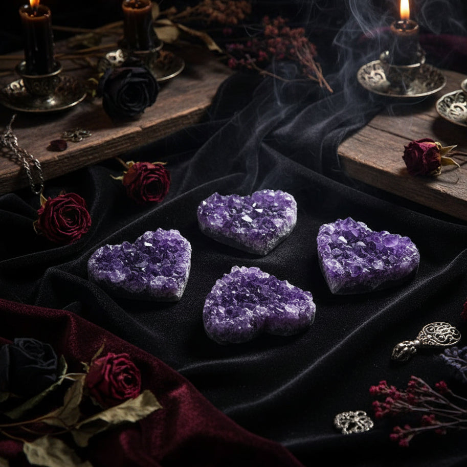 Heart Amethyst Cluster - Sorceress Sanctuary 4cm - 5cm-5cm - 6cm-6cm - 7cm