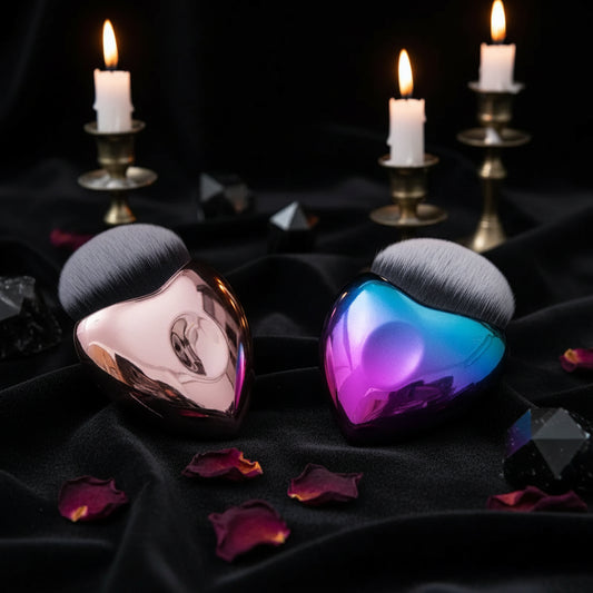 Heart-Shaped Makeup Brushes, Foundation and Blush Brush Sorceress Sanctuary