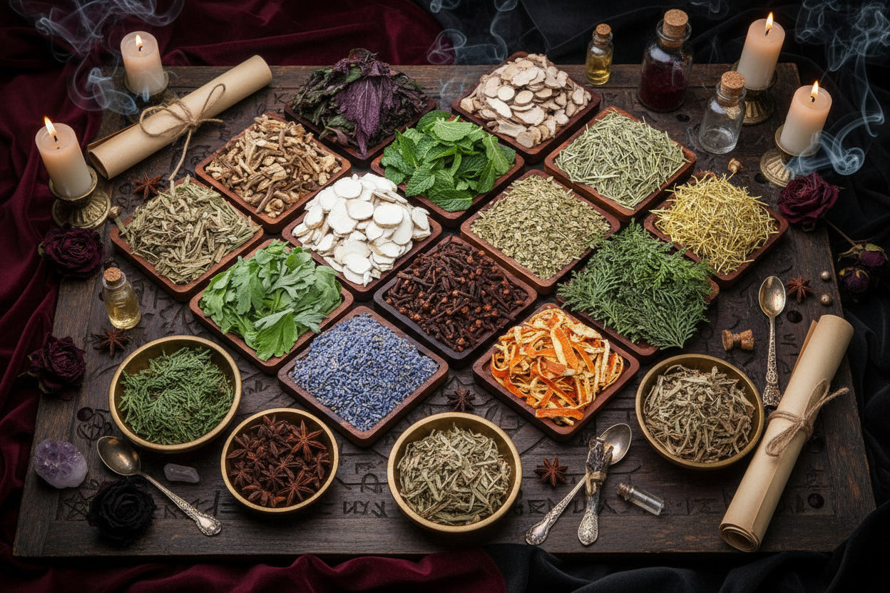Herbal Sachets - Sorceress Sanctuary Wormwood 100g-Lavender 100g-Twelve Chinese herbal medicines 100g-Clove 100g-Mint 100g