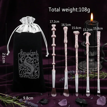 Harry Potter Wand | Makeup Brush Set - Sorceress Sanctuary Black-Rose gold