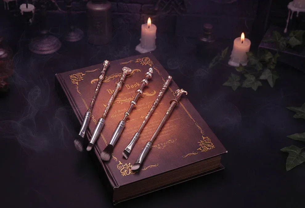 Harry Potter Wand | Makeup Brush Set - Sorceress Sanctuary Black-Rose gold