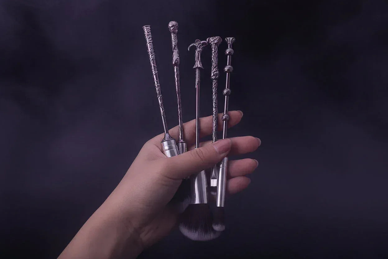 Harry Potter Wand | Makeup Brush Set - Sorceress Sanctuary Black-Rose gold