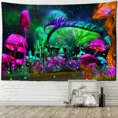 Fantasy Mushroom Polyester Tapestry for Home Decor