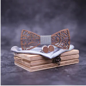Wooden Bow Tie Set