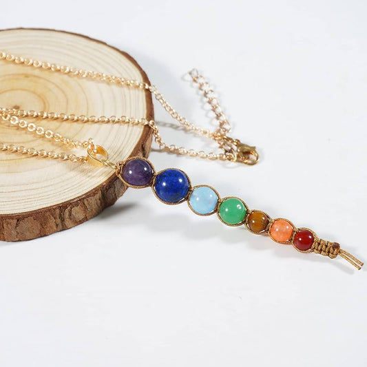 Crystal Pendant Natural Stone Cone Necklace