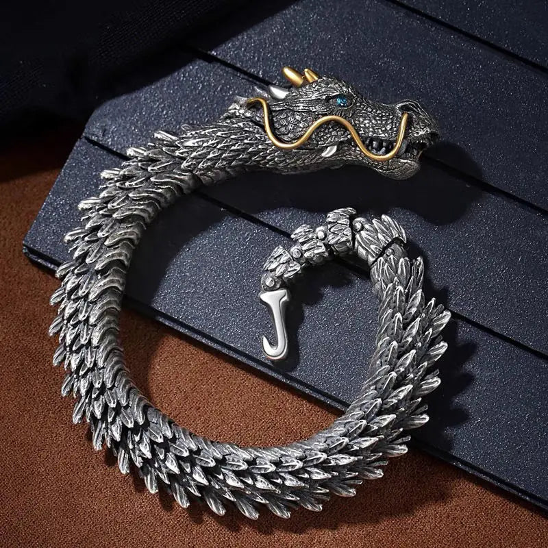2023 Vintage Handmade Dragon Head Bracelet for Men Sorceress Sanctuary