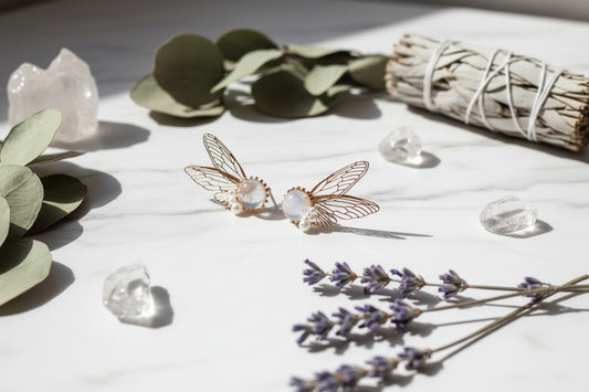 Fairy Wing Gold Thief Gear 925 Silver Earrings Sorceress Sanctuary