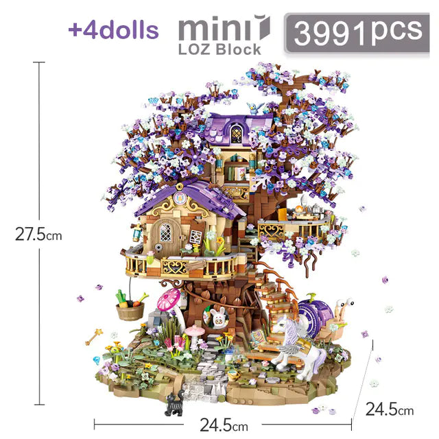 Large Elven Tree House Handassembled Building Toy Sorceress Sanctuary