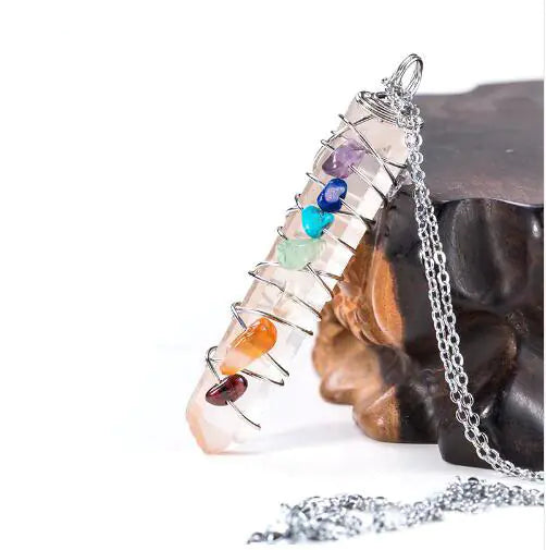 White Crystal Chakra Necklace