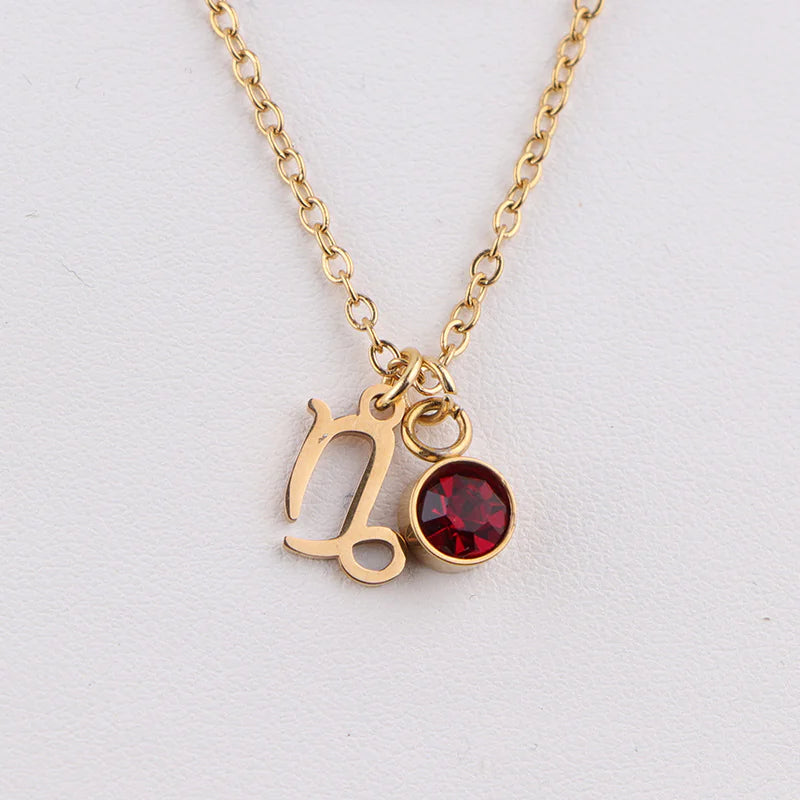 Zodiac Birthstone | Gold Necklace