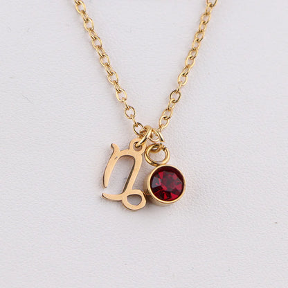 Zodiac Birthstone | Gold Necklace