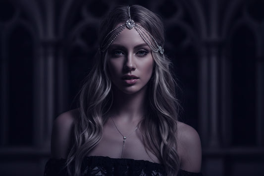 Gothic Headband with Rhinestones for Brides (Hair Accessory) Sorceress Sanctuary