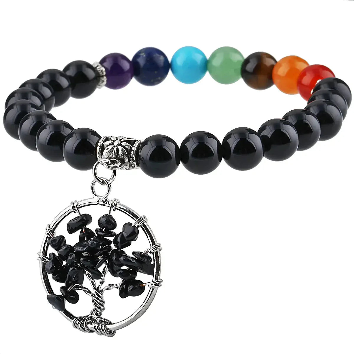 Seven-Color Natural Crystal Round Beads Bracelet Sorceress Sanctuary