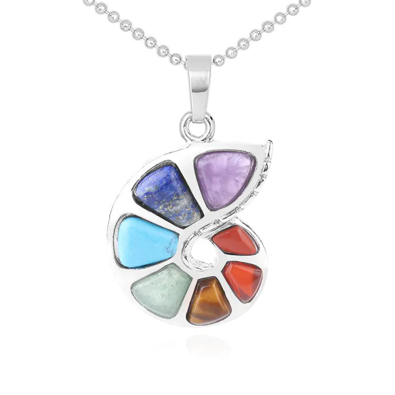 Seashell Chakra Crystal Necklace