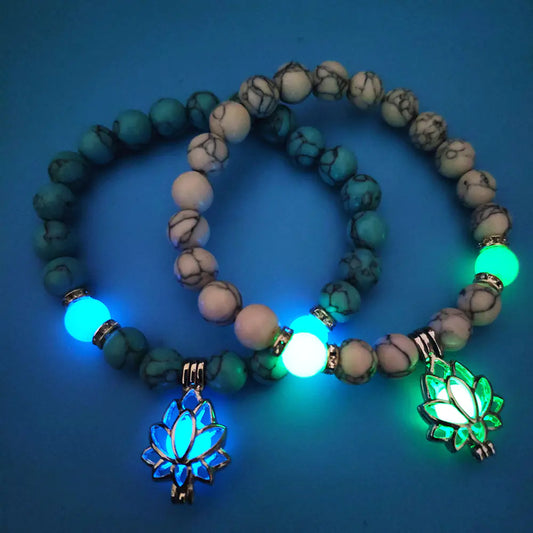 Glowing Turquoise Bead Energy Bracelet