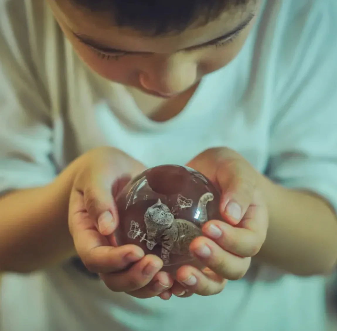 Enchanted Crystal Sphere | Cat & Butterfly