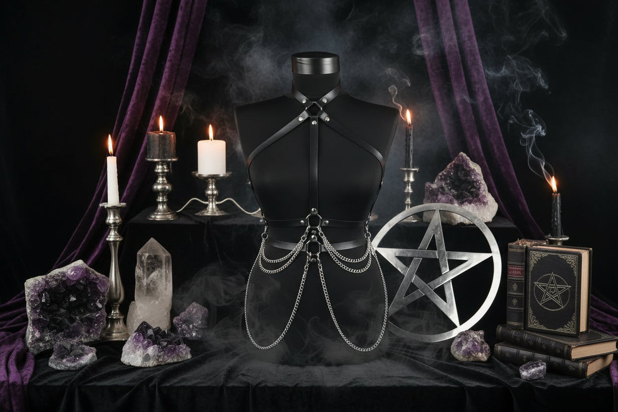 Leather Body Chain - Sorceress Sanctuary Black