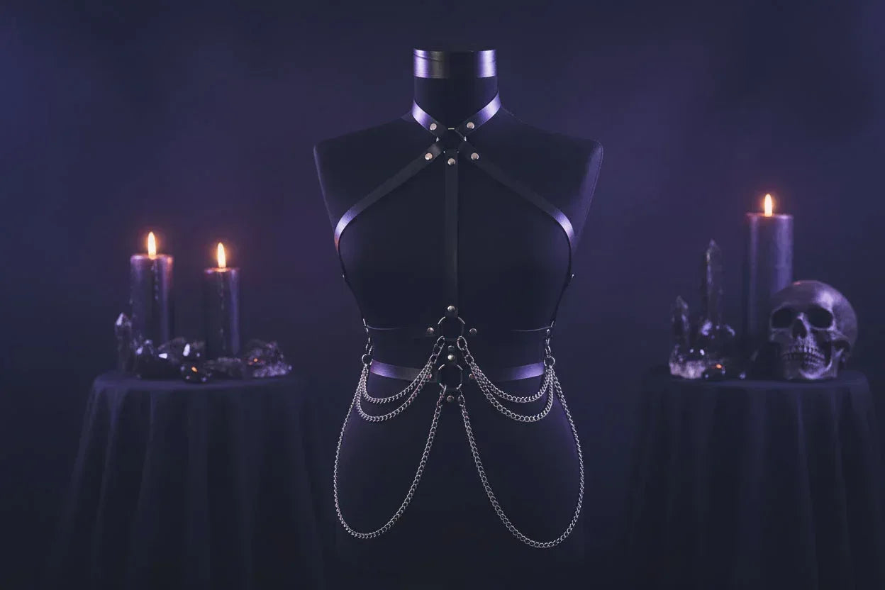Leather Body Chain - Sorceress Sanctuary Black
