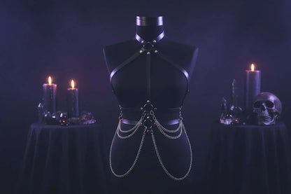 Leather Body Chain - Sorceress Sanctuary Black