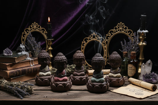 Lotus Buddha Incense - Sorceress Sanctuary Yellow-Beige-pink-Blue-primary color