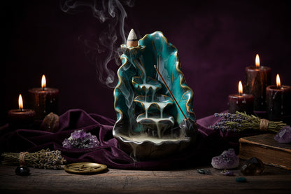 Lotus Incense Burner - Sorceress Sanctuary Sky blue-Matte gray