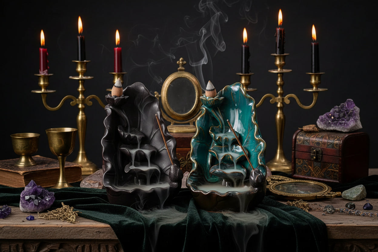 Lotus Incense Burner - Sorceress Sanctuary Sky blue-Matte gray