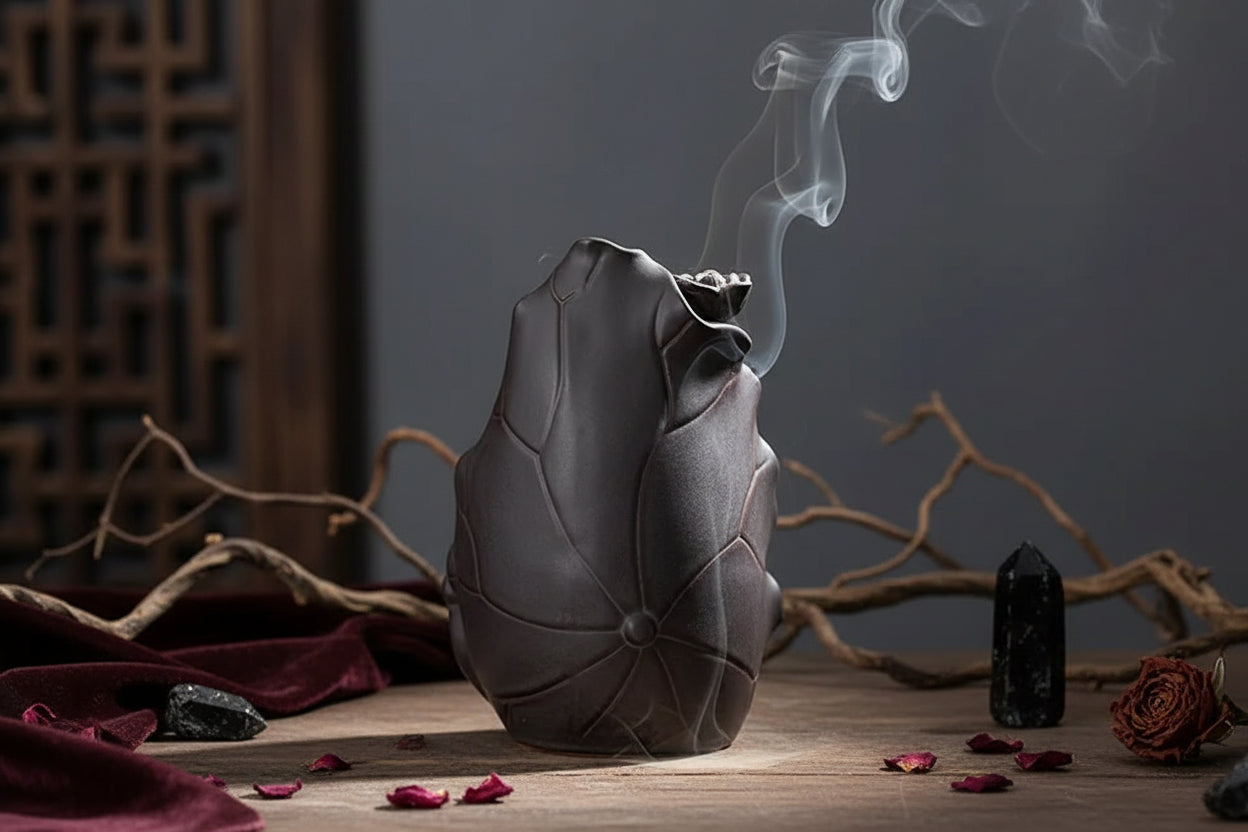 Lotus Incense Burner - Sorceress Sanctuary Sky blue-Matte gray