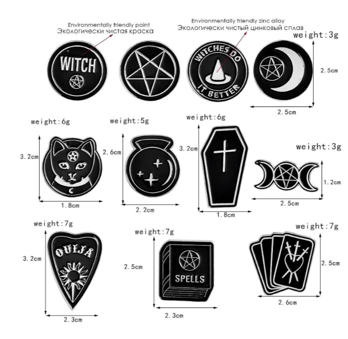 Vintage Witch Metal Pin