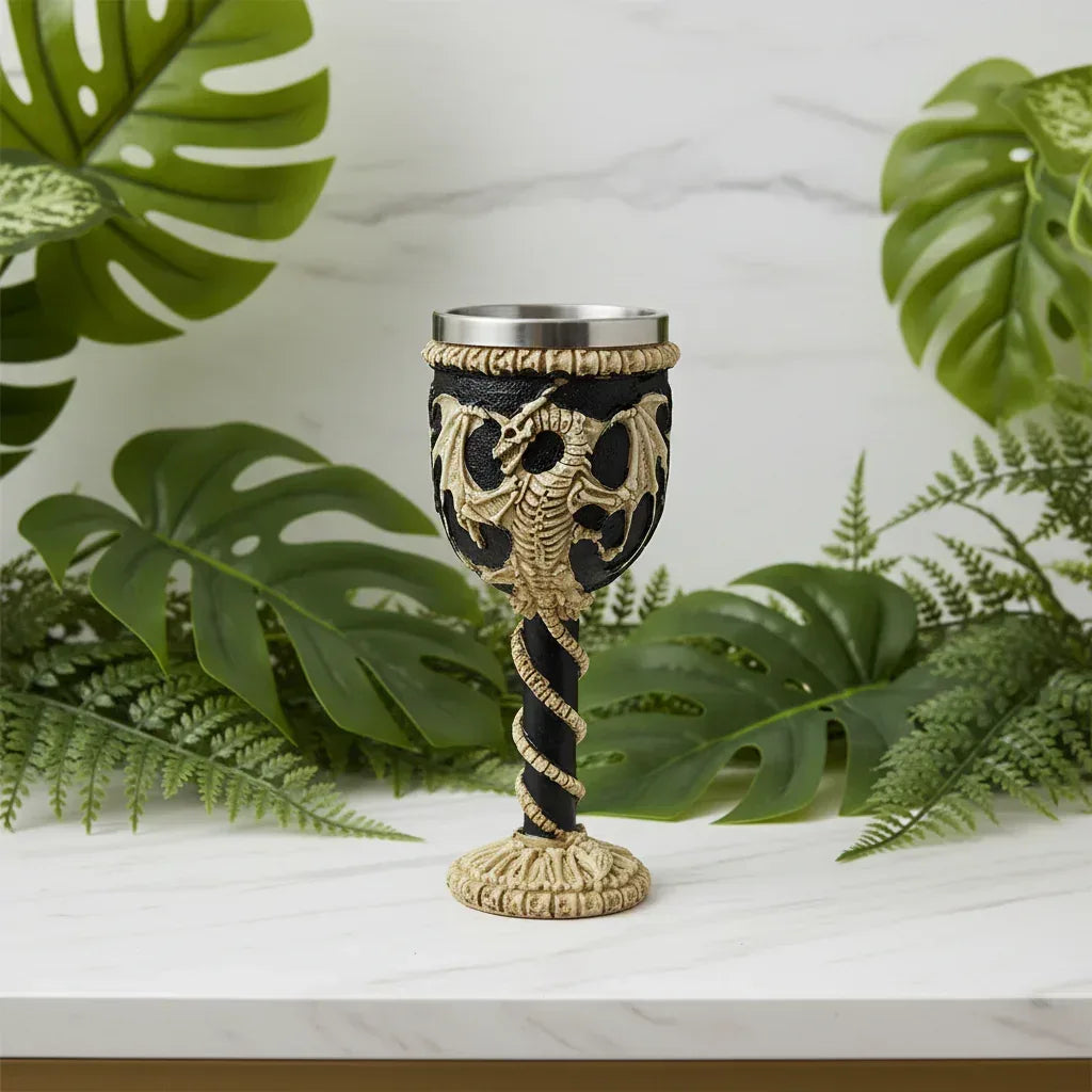 Magic Chalices - Sorceress Sanctuary Dragon Skeleton 1-Skull Face-Skeleton Hand-Mini Skulls-Wolf Head