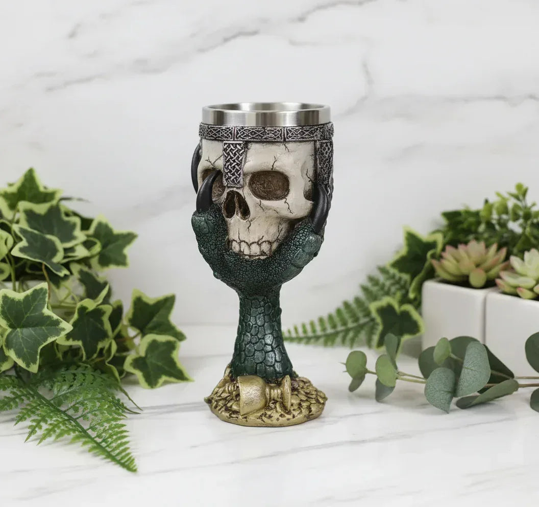 Magic Chalices - Sorceress Sanctuary Dragon Skeleton 1-Skull Face-Skeleton Hand-Mini Skulls-Wolf Head