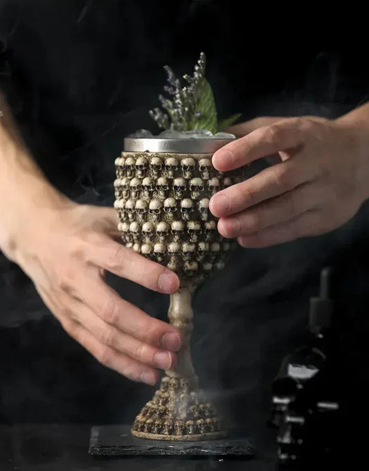 Magic Chalices - Sorceress Sanctuary Dragon Skeleton 1-Skull Face-Skeleton Hand-Mini Skulls-Wolf Head
