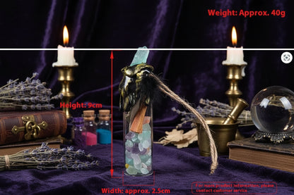 Magic Crystal Bottles - Sorceress Sanctuary Citrine-Amethyst-Lapis Lazuli-Strawberry Quartz-White Crystal