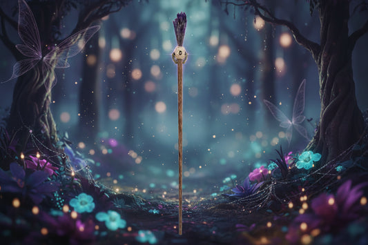 Magic Stone Wand - Sorceress Sanctuary Amethyst Column / Total Length 33to36cm-Floral Pine / Total Length 33to36cm-Green Fluorite / Total Length 33to36cm-Pyrrhotite / Total Length 33to36cm-Tourmaline Purple / Total Length 33to36cm