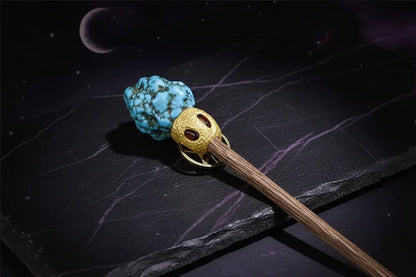 Magic Stone Wand - Sorceress Sanctuary Amethyst Column / Total Length 33to36cm-Floral Pine / Total Length 33to36cm-Green Fluorite / Total Length 33to36cm-Pyrrhotite / Total Length 33to36cm-Tourmaline Purple / Total Length 33to36cm