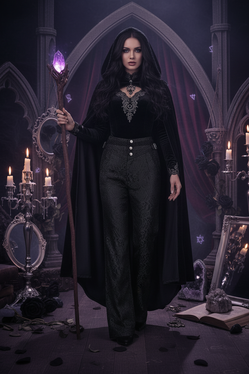 Medieval Gothic Pants - Sorceress Sanctuary Black / L-Black / M-Black / S-Black / XL-Black / XXL