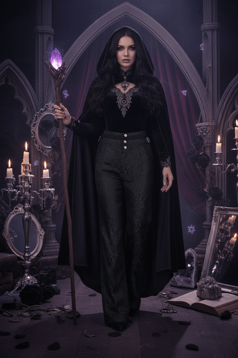 Medieval Gothic Pants - Sorceress Sanctuary Black / L-Black / M-Black / S-Black / XL-Black / XXL