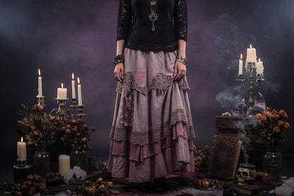 Medieval Patchwork Skirt - Sorceress Sanctuary Pink / S-Pink / M-Pink / L-Pink / XL-Pink / 2XL