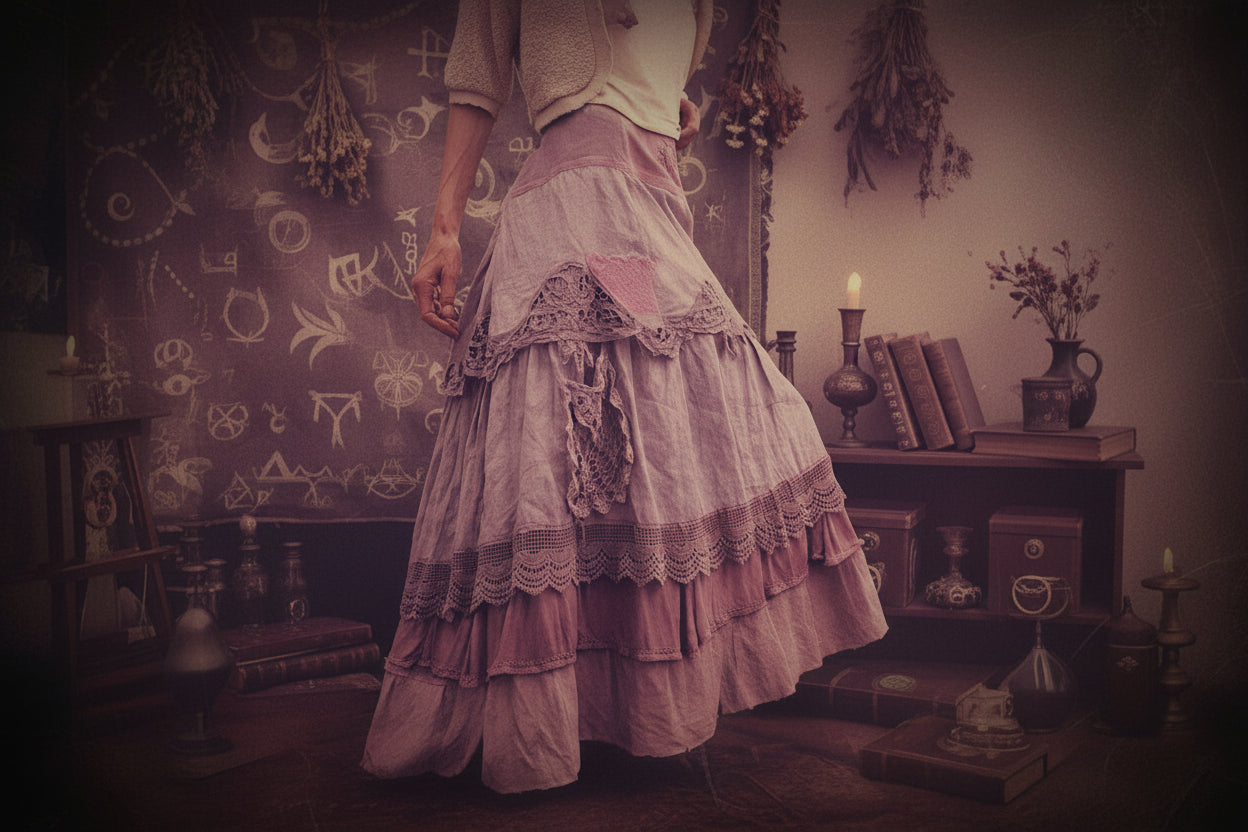 Medieval Patchwork Skirt - Sorceress Sanctuary Pink / S-Pink / M-Pink / L-Pink / XL-Pink / 2XL
