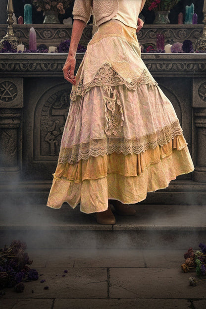 Medieval Patchwork Skirt - Sorceress Sanctuary Pink / S-Pink / M-Pink / L-Pink / XL-Pink / 2XL