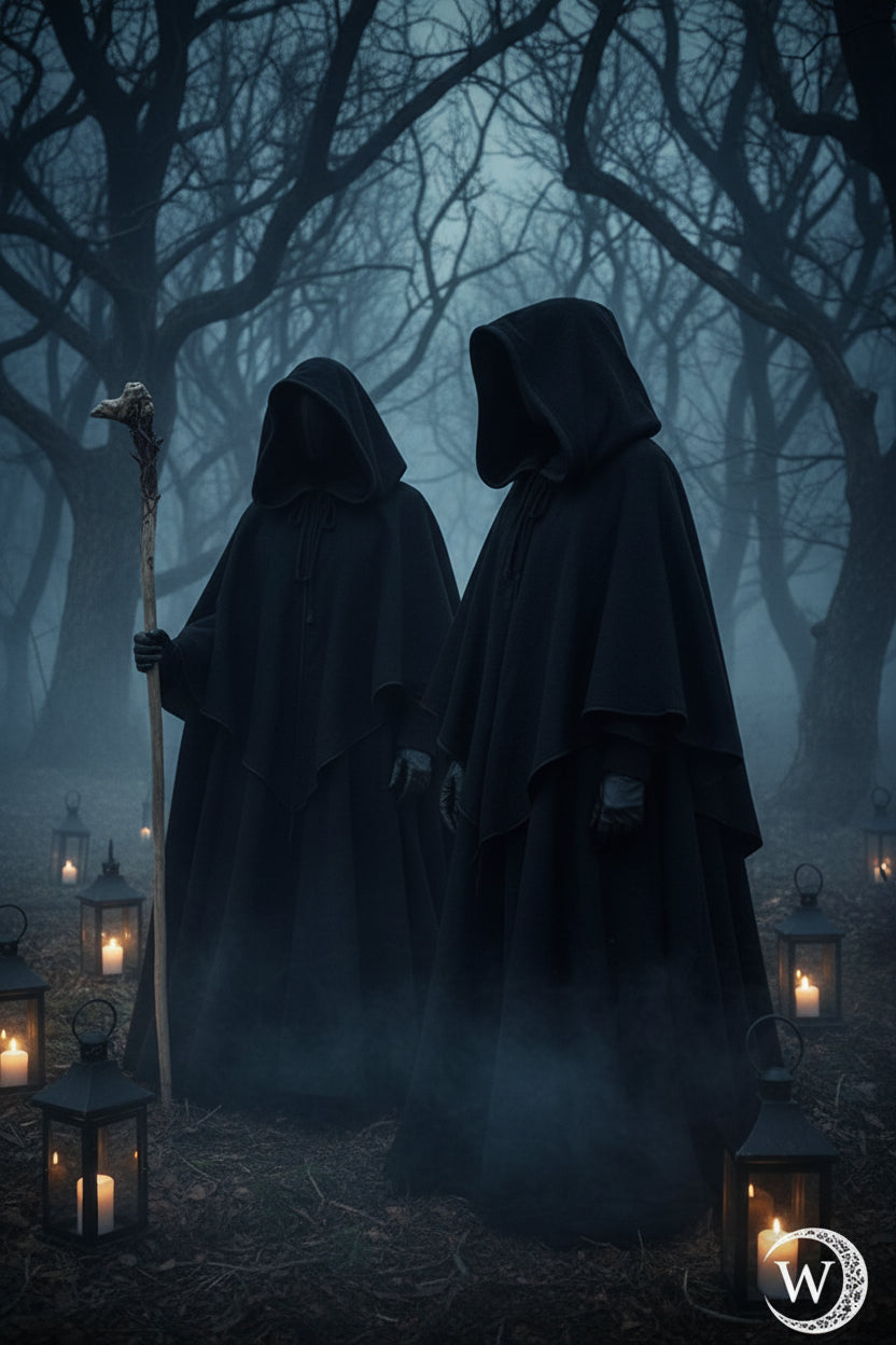 Medieval Hooded Cloak with Long Sleeves for Cosplay Sorceress Sanctuary