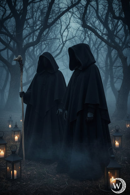 Medieval Hooded Cloak with Long Sleeves for Cosplay Sorceress Sanctuary