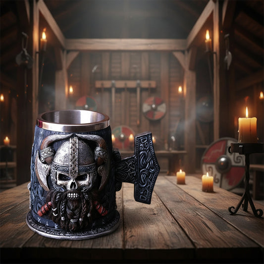 Medieval Viking Beer Mug with Axe Design, 18cm Sorceress Sanctuary