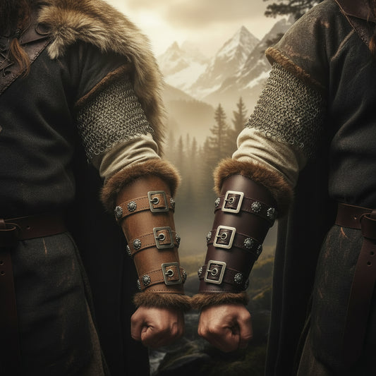 Medieval Wrist Guards - Sorceress Sanctuary brown-dark coffee