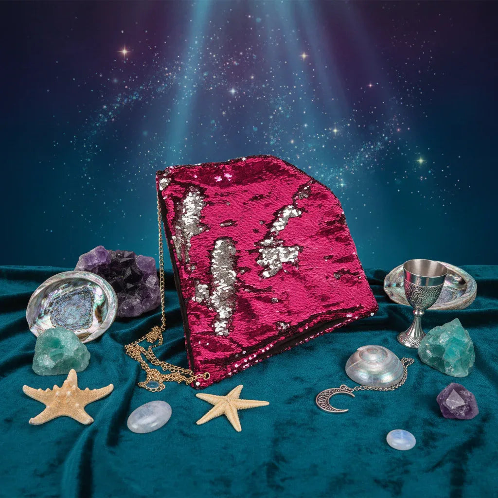 Mermaid Glitter Hood - Sorceress Sanctuary Blue-Khaki-Rose Red