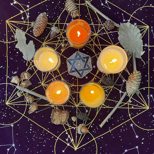 Metatron Altar Cloth - Sorceress Sanctuary Black with cloth bag-Purple with cloth bag-Black-Purple