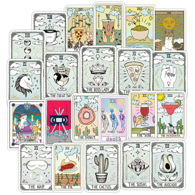50 Tarot Card Waterproof Stickers