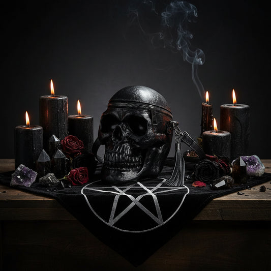 Skull Head Shoulder and Tote Bag Sorceress Sanctuary