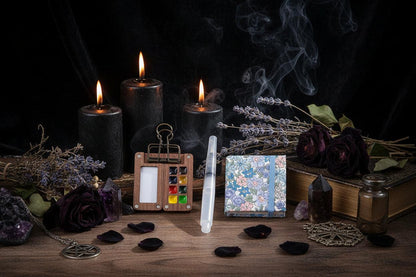NanoPalette™ Mini Walnut Wood Solid Paint Box Set Sorceress Sanctuary