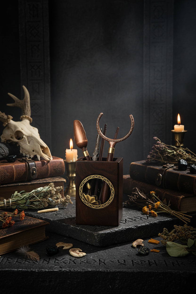Ebony Tea Ceremony Set with Bamboo Tea Equipment Sorceress Sanctuary