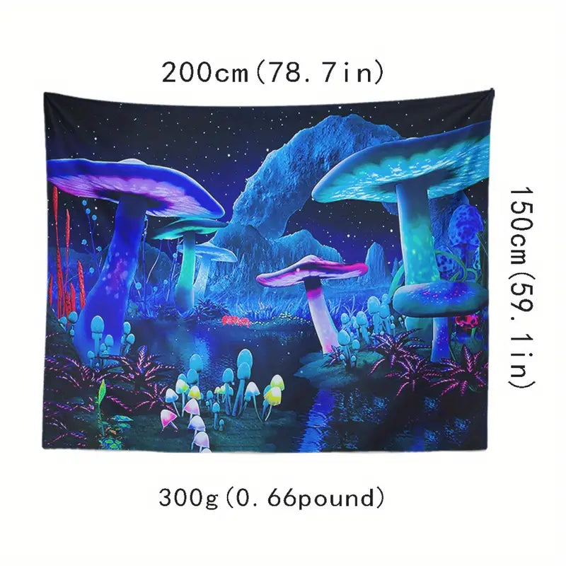 Fluorescent Forest  | Mushroom Tapestry